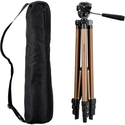 Obrázek Amazon Basics Lehký stativ s taškou, 127 cm, černá/hnědá