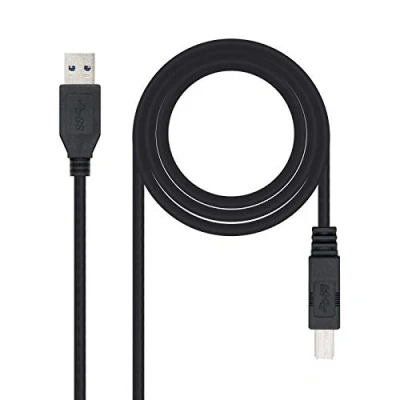 Obrázek Nanocable 10.01.0802 BK USB 3.0 kabel pro tiskárnu, typ A/M B/M, samec samec, černý, 2,0 mts
