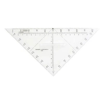 Obrázek Aristo AR1556/5 KursDreieck Air (hypotenuse 22,5 cm, z čirého plexiskla, rukojeť rozměr stupnice 16 pro navigaci ve vzduchu a námořnictví) 1 kus, transparentní