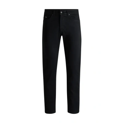 Obrázek BOSS Pánské Re.Maine BC C Maine Černé Regular Fit Jeans z pohodlného strečového džínoviny, Černá 3