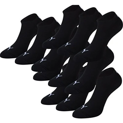 Obrázek PUMA Unisex sneaker ponožky sportovní 4 x balení po 3 kusech (černé, 39 42), černá