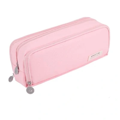Obrázek iSuperb Penál na tužky Teenager dívčí Pencil Case 3 přihrádky, velká kapacita Zip Taška, do školy a kanceláře, Růžová,