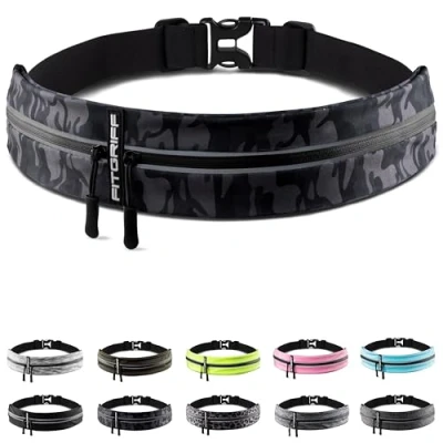 Obrázek Fitgriff® běžecký opasek na mobil běžecká taška jogging, ledvinka, sportovní pásek, pás běh, sport, fitness vhodné pro všechny smartphony (camo, obvod břicha 6290 cm)