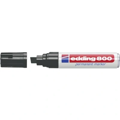 Obrázek edding 800 permanentních popisovačů černá 1 tužka klínová špička 412 mm pro široké značení voděodolné, rychleschnoucí, odolné proti rozmazání na karton, plast, dřevo, kov, sklo