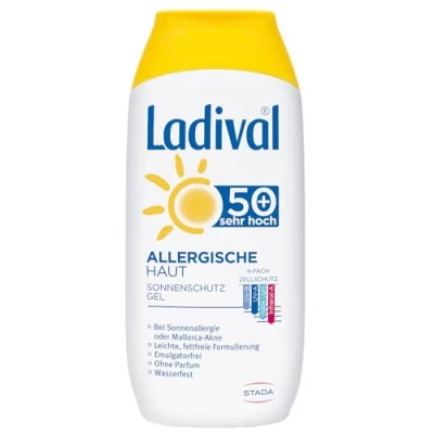 Obrázek Ladival sluneční gel LSF 50+ pro alergickou pokožku, neparfémovaný alergiky bez barviv a konzervačních látek, voděodolný 1x 200 ml