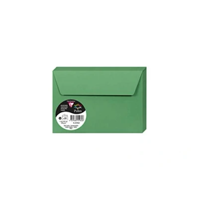 Obrázek Clairefontaine 5596C balení s 20 obálkami pylu, formát C6, 114 x 162 mm, 120 g, ideální pro korespondenci a pozvánky, jedlová zelená, 1