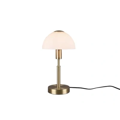 Obrázek Reality světla stolní lampa Don II R59111008, kov mosaz matná, sklo bílé, bez 1x E14, On/Off Touch