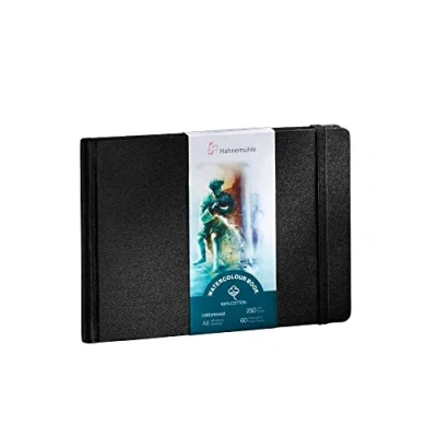 Obrázek Hahnemühle Watercolour Book 100% bavlna, 250g/m², matná, povrchově lepená, 30 listů/60 stran, akvarelové knihy (A6 formát krajiny)