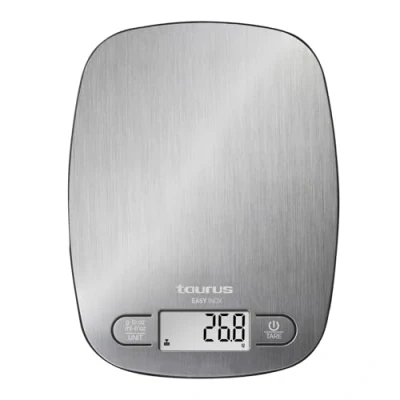 Obrázek Taurus Easy Inox Digitale Küchenwaage 5 kg Wägekapazität Tarierfunktion 4 Präzisionssensoren Präzise Silber