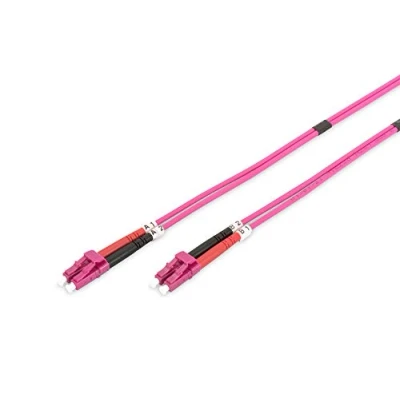 Obrázek DIGITUS DK 2533 10 4 optický kabel OM4 m LC k Duplex LWL 1/10/40/100 Gbit/s MM Multimode LAN typ vlákna: 50/125 µ fialový (fialový)