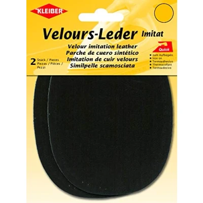 Obrázek Kleiber + Co.GmbH velurové skvrny na ramínkách, oválné, 38 % akryl/32 bavlna/30 viskóza, cca 13 cm x 10