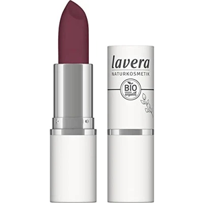 Obrázek lavera Velvet Matt Lipstick Royal Cassis 06 rtěnka bez lepku silikonů minerálního oleje mikroplastů krémová, matná textura bio květové máslo slunečnicový olej 4,5 g