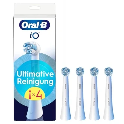 Obrázek Oral B iO ultimativní čištění, originální nasazovací kartáčky pro elektrické zubní iO, svazek štětin ve štětinách, bílé, 4 kusy