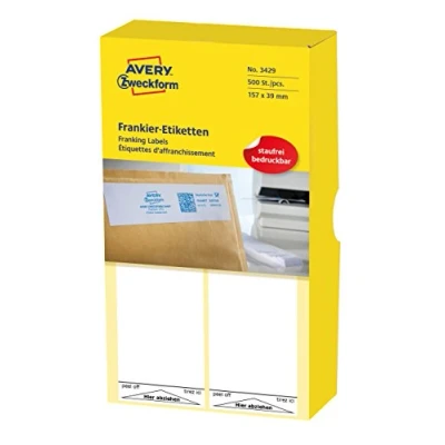 Obrázek Avery Zweckform 3429 Frankier štítků na (pro Neopost, Papír Matný, 157 X 39 mm) 500 kusů Bílá
