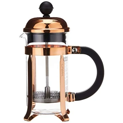 Obrázek Bodum Chambord Stroj na přípravu kávy (systém French Press systém, ochrana proti protékání, litinový rám), Červená (copper), 0,35 L