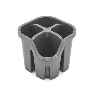 Obrázek Addis Příbor kuchyňské potřeby, odkapávací koš se 4 přihrádkami, plast, metalický stříbro, 14 x 13 cm