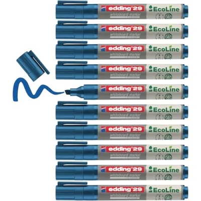 Obrázek edding 29 Ecoline Whiteboardmarker blau 10 Whiteboard Stifte Keilspitze 1 5 mm Boardmarker abwischbar Whiteboard, Flipchart, Magnettafel, Pinnwand, Memoboard Sketchnotes nachfüllbar