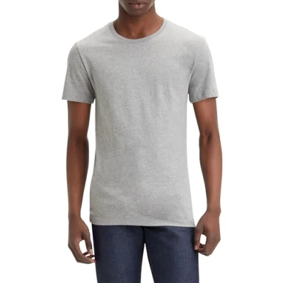 Obrázek Levi&#039;s SLIM Crewneck 2 PACK Jednoduché tričko, Muži, Velikost: Large, White/heather grey