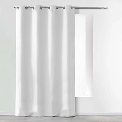 Obrázek Douceur d&#039;Intérieur Závěs s Absolu, mikrovlákno, jednobarevný, polyester, bílý, 280 x 140 cm