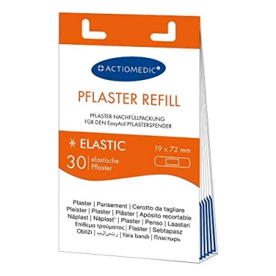 Obrázek ACTIOMEDIC EasyAid ELASTIC sada náplastí 30 kusů kompatibilní s dávkovačem I hypoalergenní, elastické náplasti na prsty pro děti a dospělé