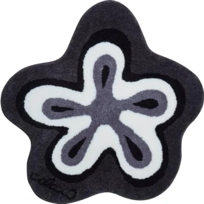 Obrázek Grund Colani exkluzivní designový koupelnový koberec 100% polyakryl, ultra soft, protiskluzový, certifikát Öko Tex, 5 let záruka, 1, koupelnová rohož 80 cm kulatá, antracitová