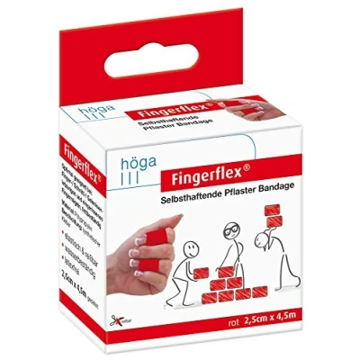 Obrázek Fingerflex rot Samolepicí náplast bandáž, elastická, odolná proti roztržení, voděodolná, bez latexu, velká