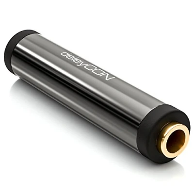 Obrázek deleyCON Stereo Audio spojka adaptér 3,5 mm jack zdířka na zdířku kov pozlacený černý