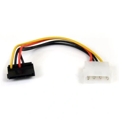 Obrázek StarTech.com 15,2 cm 4pólový LP4 na pravoúhlém adaptéru napájecího kabelu SATA kabel (SATAPOWADAPR), černý, 1 kus