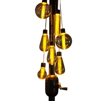 Obrázek Noma Garden Art : Fit &amp; Forget: 7 Vintage Glühbirnen Sonnenschirm Cluster LED Lichter 1017012