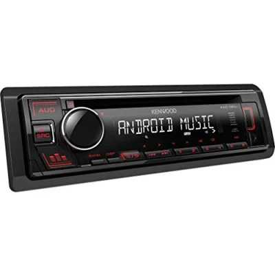 Obrázek Kenwood KDC 130UR CD Autoradio mit RDS (Hochleistungstuner, USB, AUX Eingang, Android Control, Bass Boost, 4x50 Watt, Rot) Schwarz