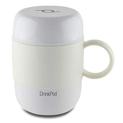 Obrázek Pioneer DrinkPod s rukojetí izolační hrnek z ušlechtilé oceli 0,28 l dvouplášťová termonádoba 6 hodin teplé 24 chlazení zabezpečená proti protékání, bez BPA bílá