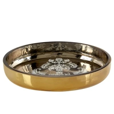 Obrázek Premier Housewares Elissa Seifenschale, goldfarben, Glas, Gold, 9 x 14 3 cm