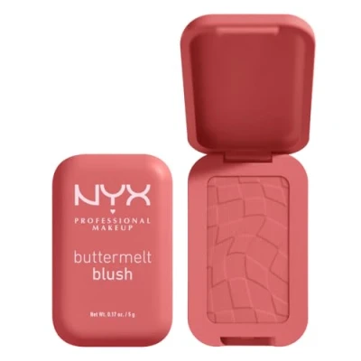 Obrázek NYX Professional Makeup Máselná tvářenka, krémová textura s bambuckým máslem, mandlovým máslem a mangovým snadné roztírání pro svěží vzhled, barva: Feeling Butta