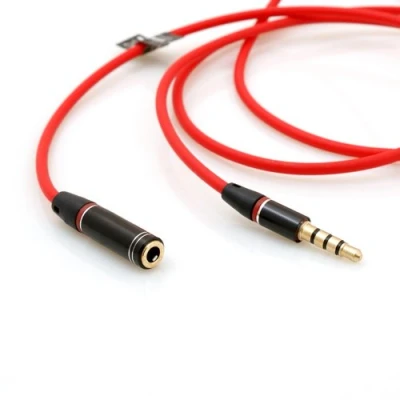 Obrázek System S 4pólový 3,5 mm konektor na zdířka Audio Stereo AUX kabel Headset Prodloužení samec k samici jack zdířce 110 cm