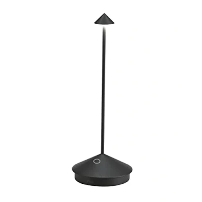 Obrázek Zafferano, lampa Pina Pro, dobíjecí a bezdrátová stolní s dotykovým ovládáním, vhodná pro vnitřní venkovní použití, stmívač, 2700 K, výška 29 cm, barva černá