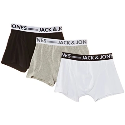 Obrázek JACK &amp; JONES Pánské šortky 3dílné balení šortky, černá/bílá/šedá