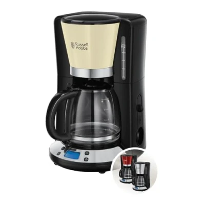 Obrázek Russell Hobbs kávovar [digitální časovač, sprchová hlavice pro optimální extrakci a aroma] Colours+ krém (max. 10 šálků, 1,25l skleněná konvice, deska na udržování teploty, 1100 W)