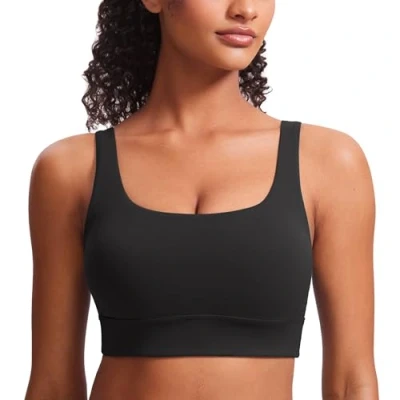 Obrázek CRZ Yoga Dámská Butterluxe sportovní Podprsenka U Back bez ramínek Velká Prsa Fitness Top, černá, XL
