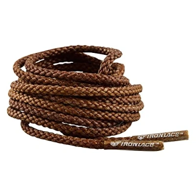 Obrázek IRONLACE Klasické, nerozbitné, extra odolné, kulaté tkaničky, šněrování, vyrobené ze 100% pokročilých para aramidových vláken, 1 pár, hnědé nebo černé, více délek