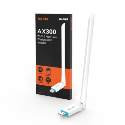 Obrázek Tenda U2 AX300 vstupní třída Wi Fi 6 WLAN Stick, USB adaptér, pouze 2,4 GHz, anténa dB, Plug&amp;Play, Režim přístupového bodu, WPA2, 2.0, pro PC/desktop/notebook, podporuje Windows7/10/11/Linux