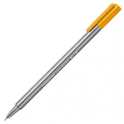Obrázek STAEDTLER 334 16 Fineliner Triplus Trojhranný dřík v kartonovém pouzdře, kovový hrot, cca 0,3 mm, 10 kusů, zlatý docker