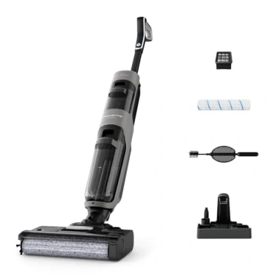 Obrázek Rowenta X Clean 4 bezdrátový mokrý a suchý vysavač, funkce samočištění, mokré suché vysávání 50 min provozu, automatická detekce nečistot, vysavače s chytrým LED displejem, šedý GZ5036WO