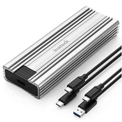 Obrázek Inateck Kryt na pevný disk NVMe M.2 USB 3.2 s chladicím polštářem 10 Gbps, podporuje M. 2 SATA B+M Key a M Key/B+M SSD (2242, 2260, 2280) CC AC kabelem, bez nářadí, FE2025