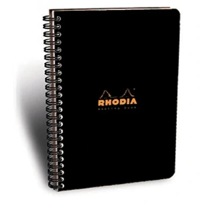 Obrázek Rhodia 193409C Meeting Book (se spirálovou vazbou, 22,5 x 29,7 cm, 80 listů), 1 kus, černý