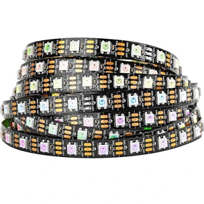 Obrázek BTF LIGHTING WS2812B 5M 60 LED/PixelS/M 300 LED RGB černé PCB pásky s 5050 SMD 5 V IP30 není vodotěsné (není součástí dodávky síťový zdroj a ovladač)