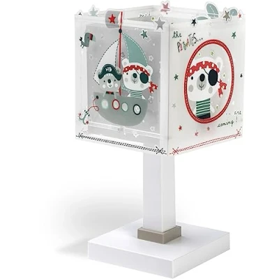 Obrázek Dalber Kinder Tischlampe Nachttischlampe Piraten The Pirates Tiere, Grau, 14 x 29 cm