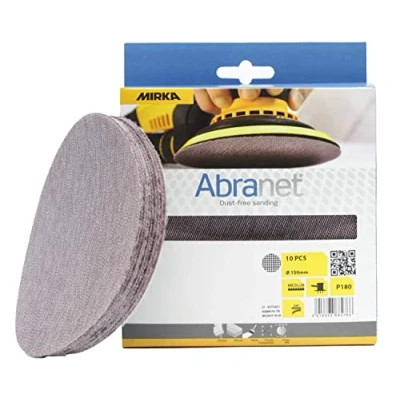 Obrázek Mirka Abranet Síťové brusné kotouče Ø 150 mm suchý zip / zrno P180 10 ks AE241F1018 vhodné pro všechny 150mm excentrické brusky a broušení dřeva, špachtle, laku, plastu
