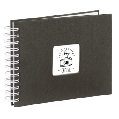 Obrázek Hama Fotoalbum 24 x 17 cm (spirálové album s 50 bílými stranami, fotokniha pergamenovými oddělovacími listy, k nalepení a vlastnímu vytvoření) černé