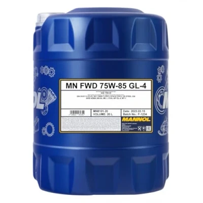 Obrázek 20 litrů originální převodový olej MANNOL FWD 75W 85 API GL 4 Gear Oil