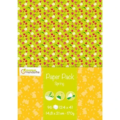 Obrázek Avenue Mandarine CC040C Paper Pack, 96 Bogen aus Papier 170g (24 Designs x4), DIN A5, 14,8 x 21 cm, ideal für Bastelprojekte, 1 Frühling